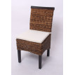 Lot de 6 chaises M45, banane tressée, 47x54x93cn, pieds foncés, avec coussin