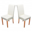 Lot de 2 chaises de séjour Novara II, cuir, crème/pieds clairs