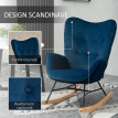 Fauteuil à bascule design RUPERT velours bleu