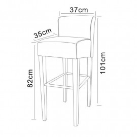 Tabouret de bar Venesia bois de hêtre massif wengé et brun