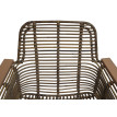 Chaise de salle à manger HWC-M29, Chaise de cuisine en osier Chaise en rotin Chaise avec accoudoirs, Kubu rotin bois métal