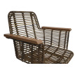 Chaise de salle à manger HWC-M29, Chaise de cuisine en osier Chaise en rotin Chaise avec accoudoirs, Kubu rotin bois métal