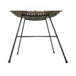 Chaise de salle à manger HWC-M29, Chaise de cuisine en osier Chaise en rotin Chaise avec accoudoirs, Kubu rotin bois métal