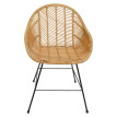 Lot de 6 chaises de salle à manger HWC-M28, chaise de cuisine en osier chaise en rotin chaise en rotin, Kubu rotin métal