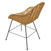 Lot de 6 chaises de salle à manger HWC-M28, chaise de cuisine en osier chaise en rotin chaise en rotin, Kubu rotin métal