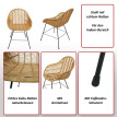 Lot de 6 chaises de salle à manger HWC-M28, chaise de cuisine en osier chaise en rotin chaise en rotin, Kubu rotin métal