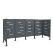 Clôture pour poubelles HWC-J55, Habillage pour poubelles Rangement pour poubelles, 150x325x85cm métal ~ anthracite