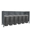 Clôture pour poubelles HWC-J55, Habillage pour poubelles Rangement pour poubelles, 150x325x85cm métal ~ anthracite