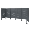 Clôture pour poubelles HWC-J55, Habillage pour poubelles Rangement pour poubelles, 150x325x85cm métal ~ anthracite
