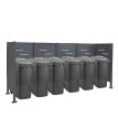 Clôture pour poubelles HWC-J55, Habillage pour poubelles Rangement pour poubelles, 150x325x85cm métal ~ anthracite