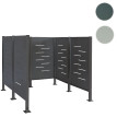 Clôture pour poubelles HWC-J55, habillage pour poubelles Rangement pour poubelles, 151x165x165cm métal ~ anthracite