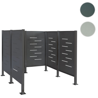 Clôture pour poubelles HWC-J55, habillage pour poubelles Rangement pour poubelles, 151x165x165cm métal ~ anthracite