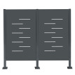 Clôture pour poubelles HWC-J55, habillage pour poubelles Rangement pour poubelles, 151x165x165cm métal ~ anthracite