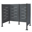 Clôture pour poubelles HWC-J55, habillage pour poubelles Rangement pour poubelles, 150x165x85cm métal ~ anthracite