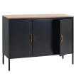 Commode HWC-L84, Sideboard armoire buffet, 3 portes métal mélaminé 90x120x40cm, mélaminé ~ noir