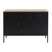 Commode HWC-L84, Sideboard armoire buffet, 3 portes métal mélaminé 90x120x40cm, mélaminé ~ noir