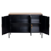 Commode HWC-L84, Sideboard armoire buffet, 3 portes métal mélaminé 90x120x40cm, mélaminé ~ noir