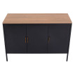 Commode HWC-L84, Sideboard armoire buffet, 3 portes métal mélaminé 90x120x40cm, mélaminé ~ noir