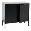 Commode HWC-L84, Armoire Buffet, 2 portes métal 90x90x40cm, mélaminé ~ noir