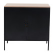 Commode HWC-L84, Armoire Buffet, 2 portes métal 90x90x40cm, mélaminé ~ noir