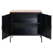 Commode HWC-L84, Armoire Buffet, 2 portes métal 90x90x40cm, mélaminé ~ noir