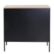 Commode HWC-L84, Armoire Buffet, 2 portes métal 90x90x40cm, mélaminé ~ noir