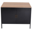 Commode HWC-L84, Armoire Buffet, 2 portes métal 90x90x40cm, mélaminé ~ noir
