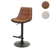 Lot de 2 tabourets de bar HWC-L85, chaise de bar tabouret de comptoir tabouret pivotant, hauteur réglable avec dossier simili