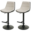 Lot de 2 tabourets de bar HWC-L85, chaise de bar tabouret de comptoir tabouret pivotant, hauteur réglable avec dossier simili