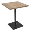 Table de bistrot HWC-H10, table de bar, industrielle Gastro métal orme massif certifié MVG 70x70cm ~ brun clair