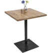 Table de bistrot HWC-H10, table de bar, industrielle Gastro métal orme massif certifié MVG 70x70cm ~ brun clair