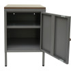 Table de nuit HWC-L84 - armoire de chevet commode - métal 63x40x40cm - mélaminé - gris