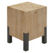 Table d'appoint HWC-L76b - Table de fleur - Métal industriel massif-bois certifié MVG - 46x32x32cm naturel