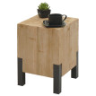 Table d'appoint HWC-L76b - Table de fleur - Métal industriel massif-bois certifié MVG - 46x32x32cm naturel