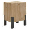 Table d'appoint HWC-L76b - Table de fleur - Métal industriel massif-bois certifié MVG - 46x32x32cm naturel