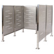 Clôture pour poubelles HWC-J55 - habillage pour poubelles Rangement pour poubelles - 151x165x165cm métal - inox