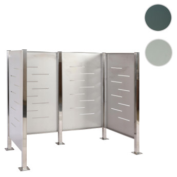 Clôture pour poubelles HWC-J55 - habillage pour poubelles Rangement pour poubelles - 150x165x85cm métal - inox