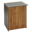 Commode HWC-L76 - table de chevet d'appoint - bois massif industriel certifié MVG 60x50x40cm - naturel avec aspect métal
