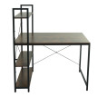 Bureau avec étagère HWC-K81 - table d'ordinateur portable table de travail - 100x60cm métal MDF - brun