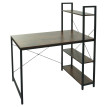 Bureau avec étagère HWC-K81 - table d'ordinateur portable table de travail - 100x60cm métal MDF - brun