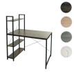 Bureau avec étagère HWC-K81 - table d'ordinateur portable table de travail - 100x60cm métal MDF - brun