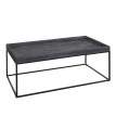 Table basse HWC-K71 - table basse table d'appoint - bois massif métal 46x110x60cm - gris foncé