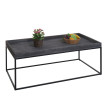 Table basse HWC-K71 - table basse table d'appoint - bois massif métal 46x110x60cm - gris foncé