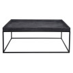 Table basse HWC-K71 - table basse table d'appoint - bois massif métal 46x110x60cm - gris foncé