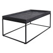 Table basse HWC-K71 - table basse table d'appoint - bois massif métal 46x110x60cm - gris foncé