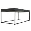 Table basse HWC-K71 - table basse table d'appoint - bois massif métal 46x110x60cm - gris foncé