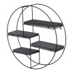 Étagère murale HWC-K76 - Étagère suspendue Étagère flottante - 4 étagères Métal massif-bois industriel 45x45x11cm - gris foncé