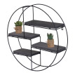 Étagère murale HWC-K76 - Étagère suspendue Étagère flottante - 4 étagères Métal massif-bois industriel 45x45x11cm - gris foncé