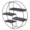 Étagère murale HWC-K76 - Étagère suspendue Étagère flottante - 4 étagères Métal massif-bois industriel 45x45x11cm - gris foncé