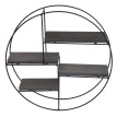 Étagère murale HWC-K76 - Étagère suspendue Étagère flottante - 4 étagères Métal massif-bois industriel 45x45x11cm - gris foncé